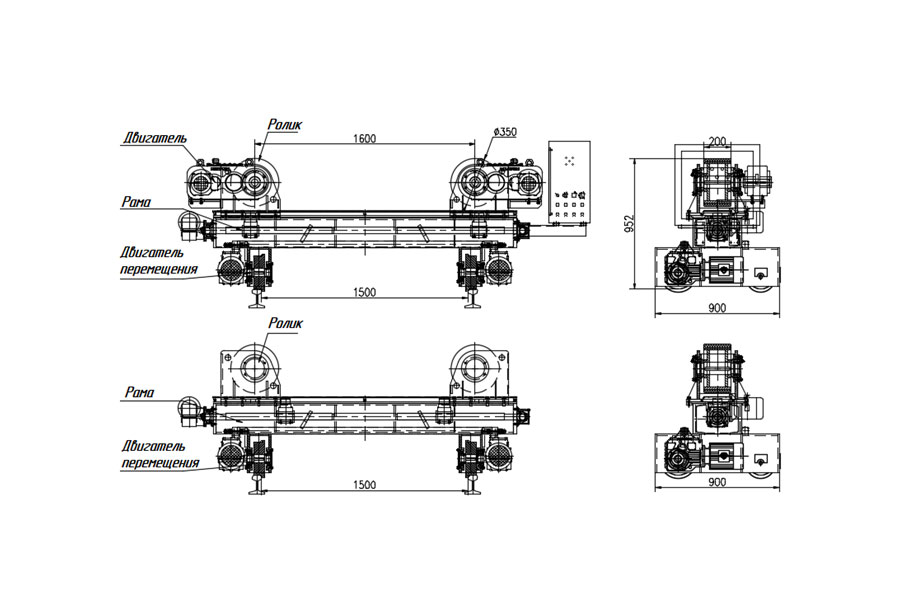 Роликовый сварочный вращатель HGK-30 с грузоподъемностью 30 тонн