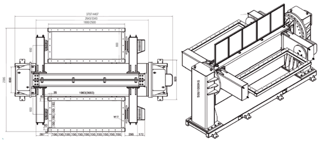 Трехосевой поворотный стол WB3C-1000А