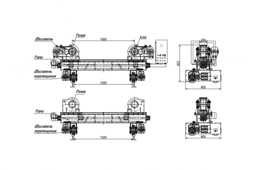 Роликовый сварочный вращатель HGK-30 с грузоподъемностью 30 тонн
