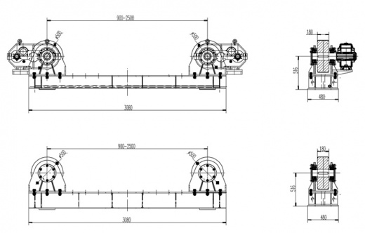 Роликовые опоры DSK120M с металлическими роликами