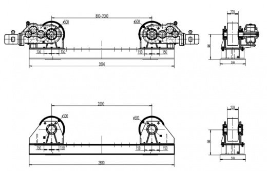 Роликовые опоры DSK80M с металлическими роликами
